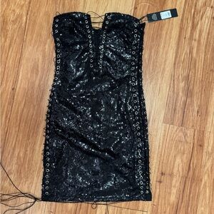 Fashion Nova Black Sequin Mini Dress